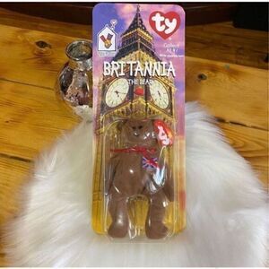 Mcdonalds TY Beanie Baby Britannia The Bear RARE WITH 2 TAG ERRORS